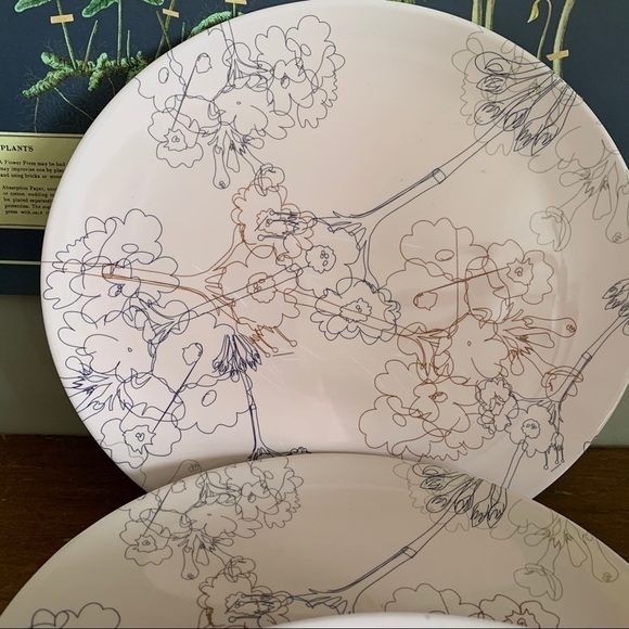 Set Melamine Tree Design Plates Mid Century Retro - Picture 3 of 4